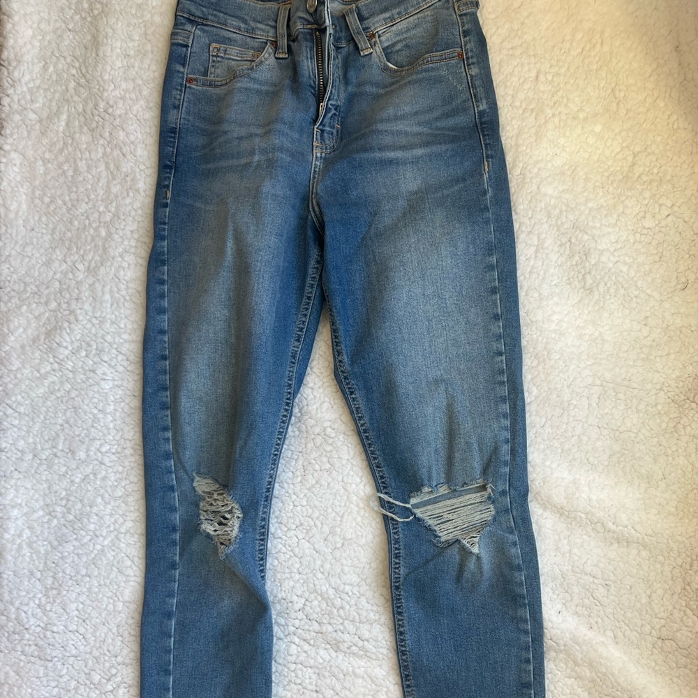 Ripped skinny top shop jeans